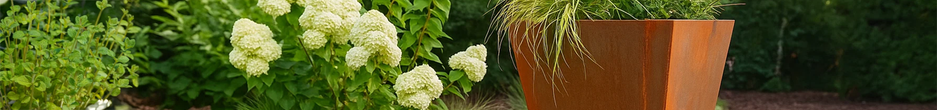 Fioriera in acciaio Corten saldata conica