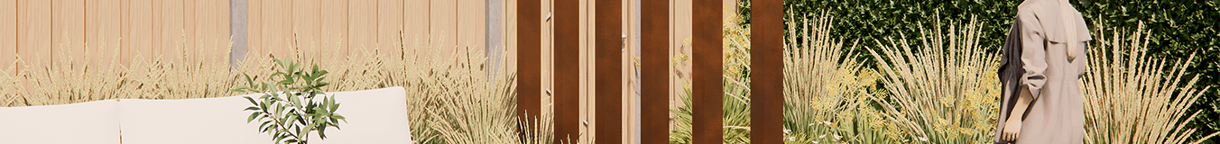Palo per recinzione da giardino in acciaio corten
