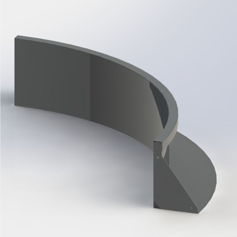 Muro di sostegno in acciaio verniciato a polvere con curva interna 150 x 150 cm (altezza 60 cm)