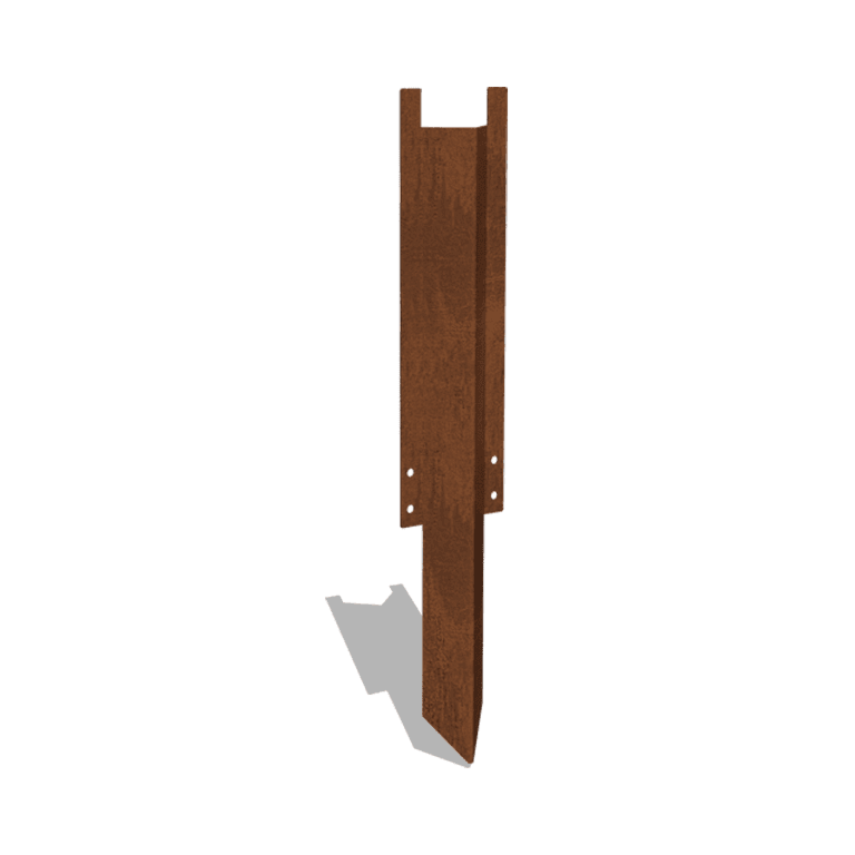 Picchetto per ancoraggio al terreno in acciaio Corten alta 34 - 37,5 cm