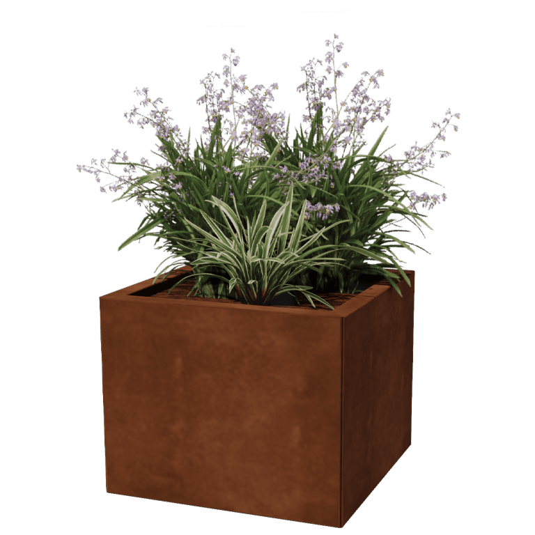 Fioriera in acciaio Corten Miami 50 x 50 cm