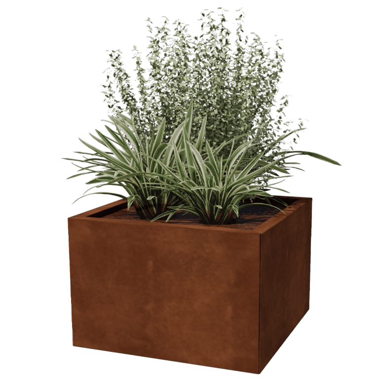 Fioriera in acciaio Corten Miami 60 x 60 cm