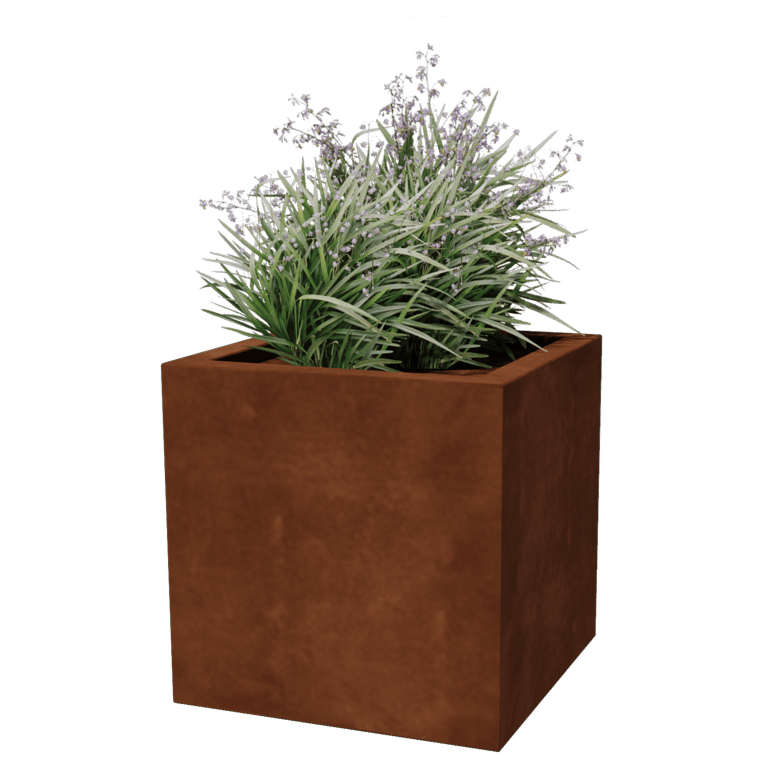 Fioriera in acciaio Corten saldata Montana 50 x 50 x 50 cm