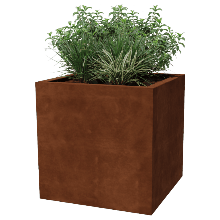 Fioriera in acciaio Corten saldata Montana 70 x 70 x 70 cm