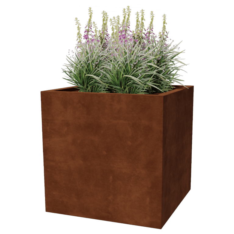 Fioriera in acciaio Corten saldata Montana 80 x 80 x 80 cm