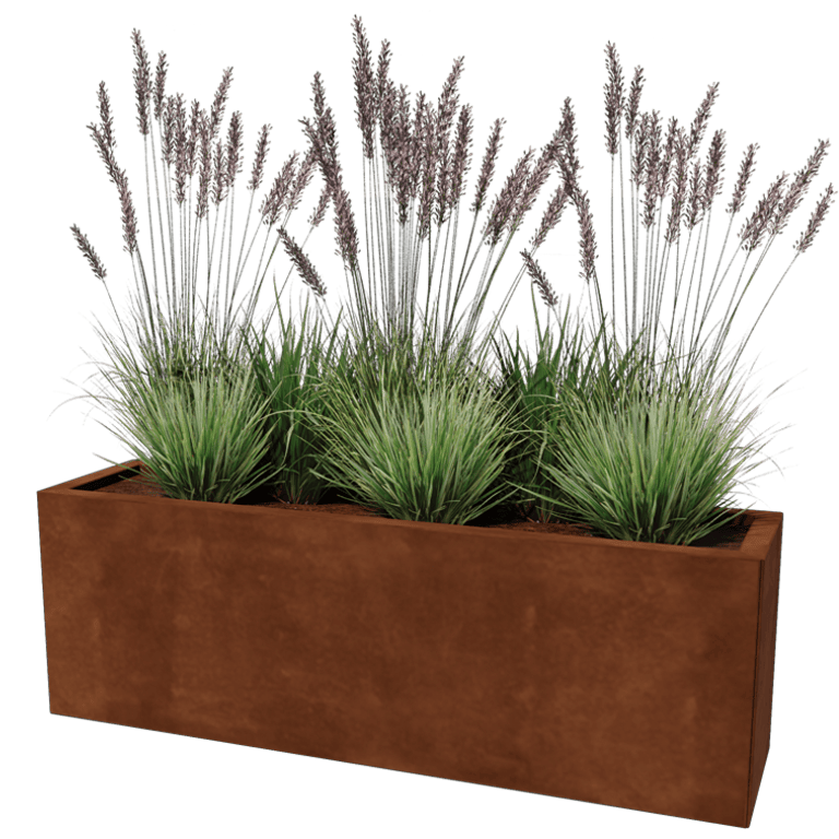 Fioriera in acciaio Corten Texas 30 x 120 cm