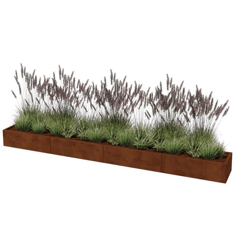 Fioriera in acciaio Corten Texas xxl 400 x 50 cm