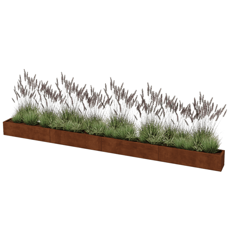 Fioriera in acciaio Corten Texas xxl 480 x 30 cm