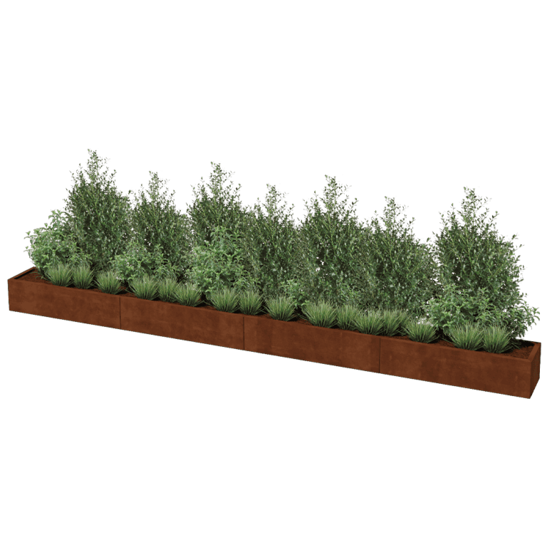 Fioriera in acciaio Corten Texas xxl 480 x 40 cm