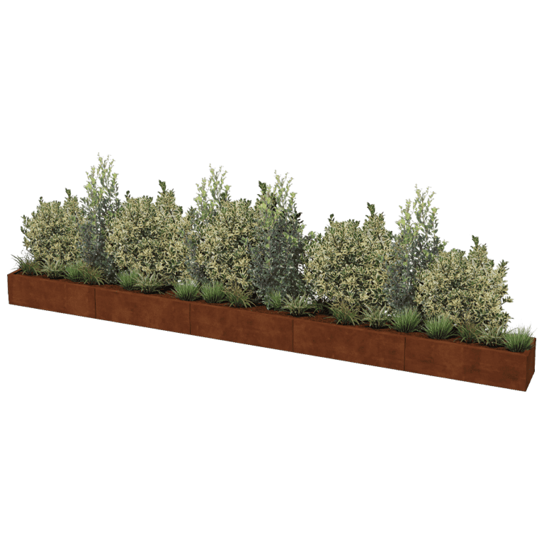 Fioriera in acciaio Corten Texas xxl 500 x 40 cm
