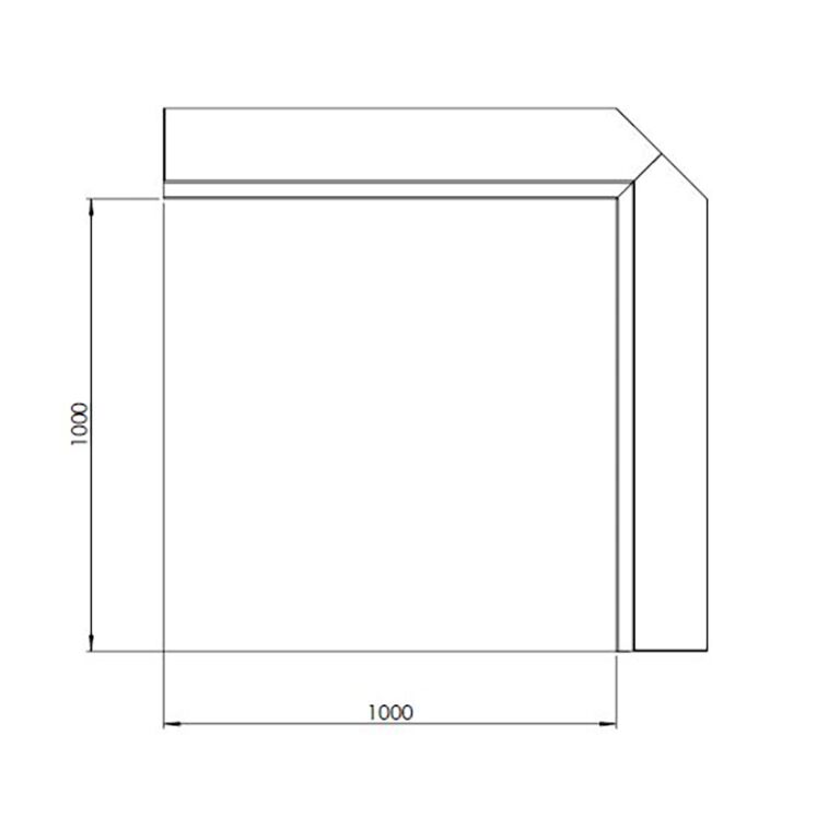 Muro di sostegno in acciaio Corten con angolo interno 100 x 100 cm (altezza 60 cm)