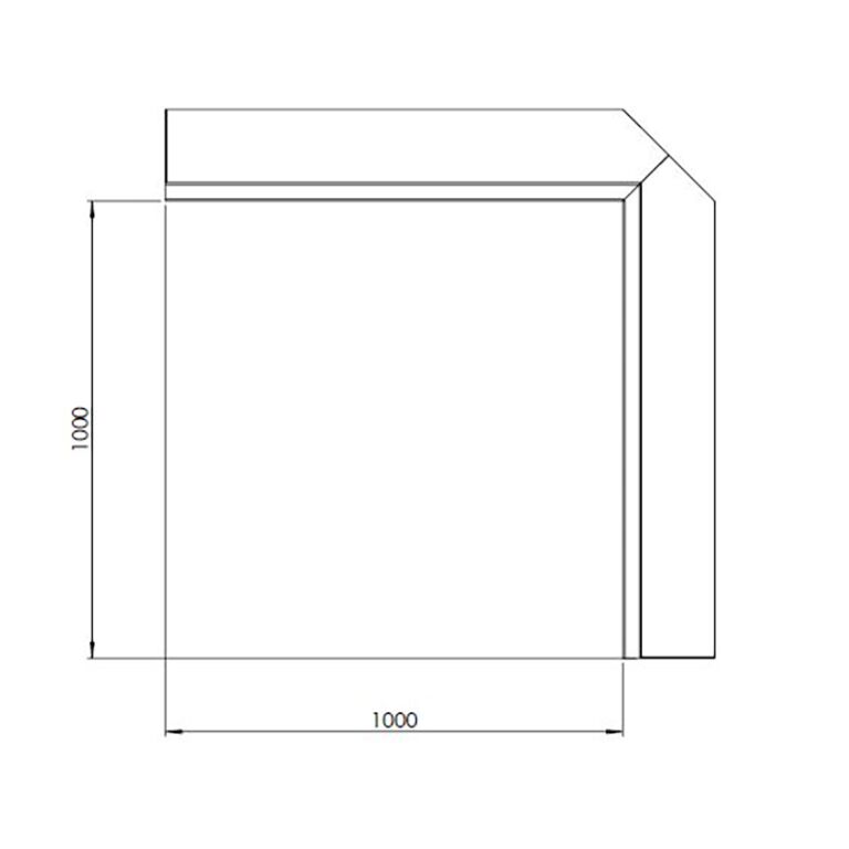 Muro di sostegno in acciaio verniciato a polvere con angolo interno 100 x 100 cm (altezza 40 cm)