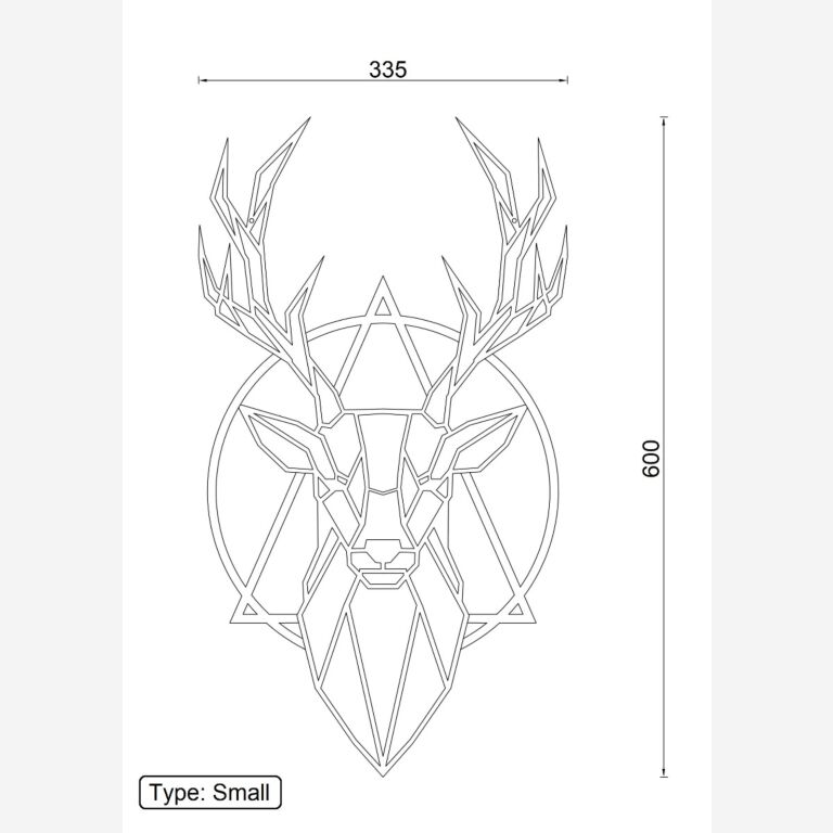 Decorazione da parete in metallo Deer 2.0