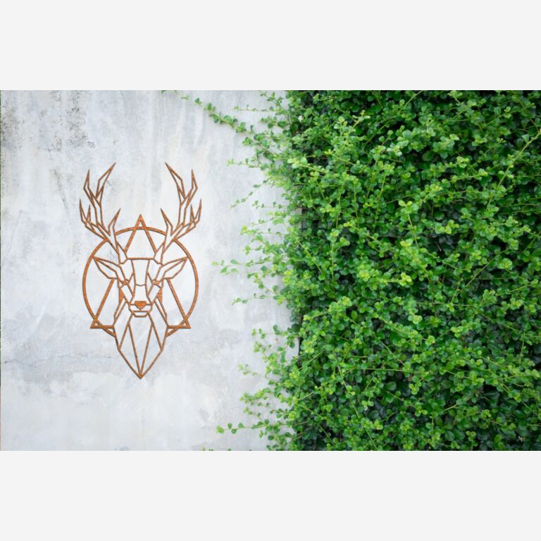 Decorazione da parete in acciaio Corten Deer 2.0