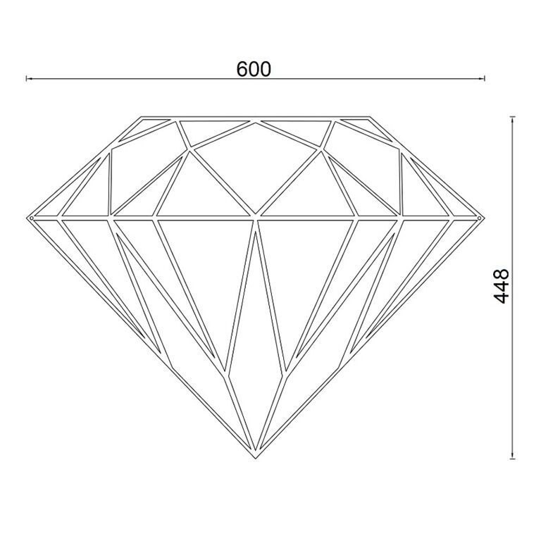 Decorazione da parete in metallo Diamond *FINO AD ESAURIMENTO SCORTE