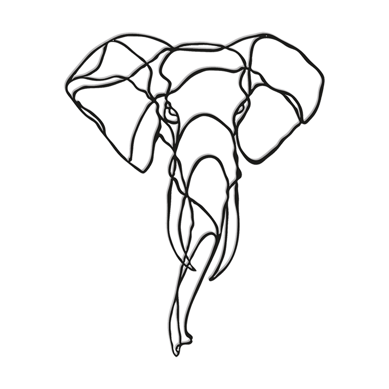 Decorazione da parete in metallo Elefant 1.0