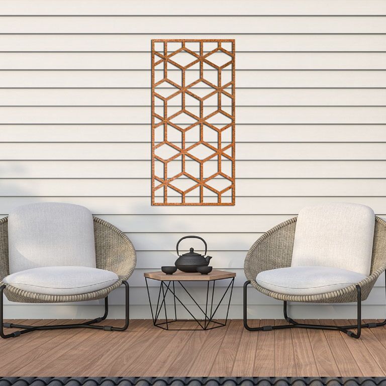 Decorazione da parete in acciaio Corten Motivo Geometrico 2.0