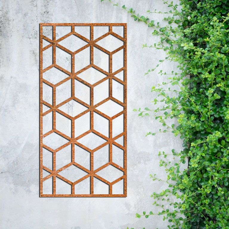 Decorazione da parete in acciaio Corten Motivo Geometrico 2.0