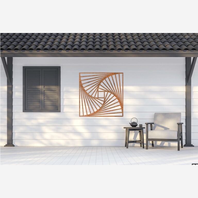 Decorazione da parete in acciaio Corten Motivo Geometrico 3.0