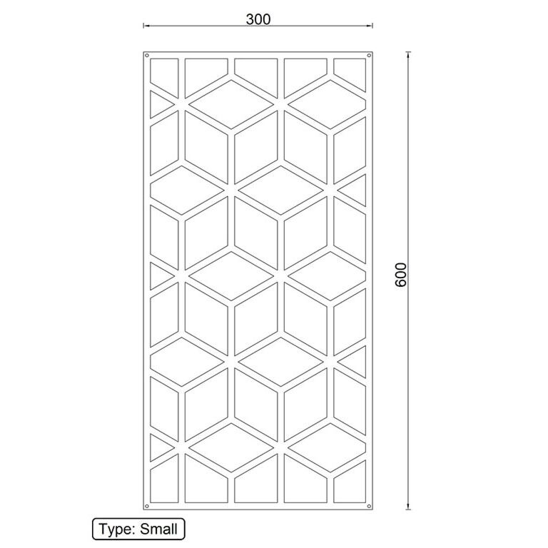 Decorazione da parete in acciaio Corten Motivo Geometrico 2.0