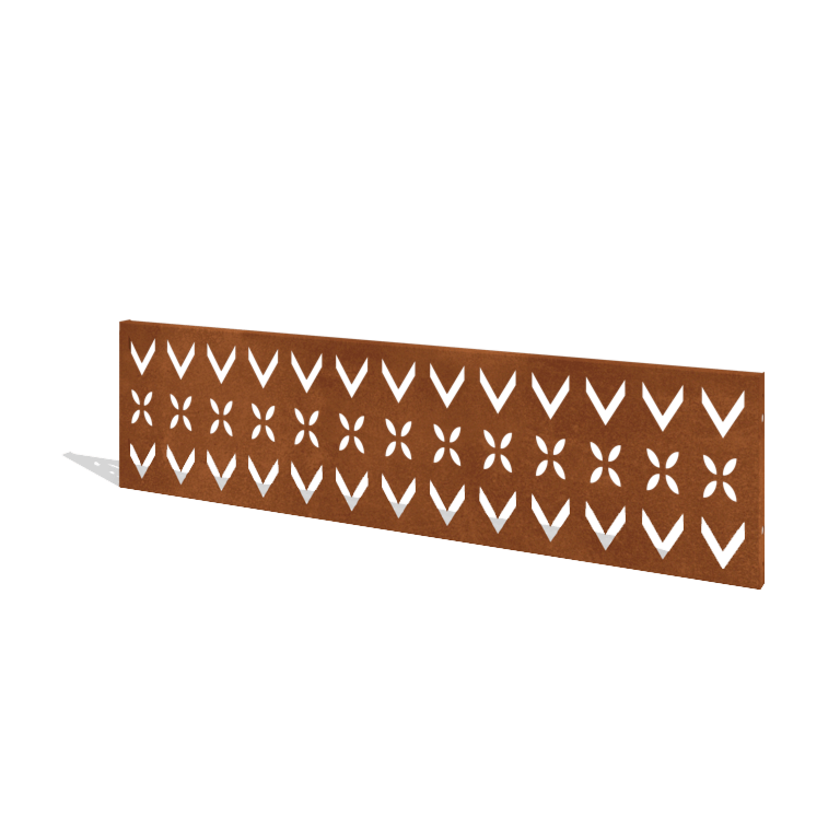 Recinzione in acciaio corten H pannello V 180 x 47,5 cm