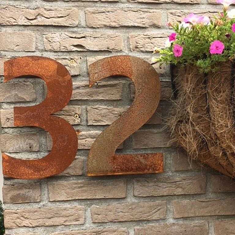 Numero civico in acciaio Corten 2-50 cm