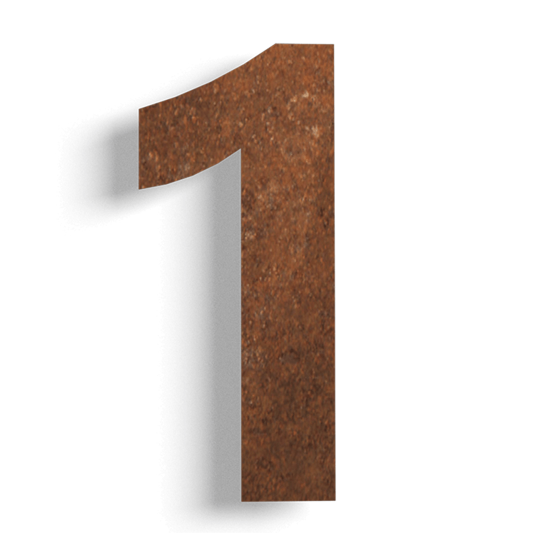 Numero civico in acciaio Corten 1-30 cm