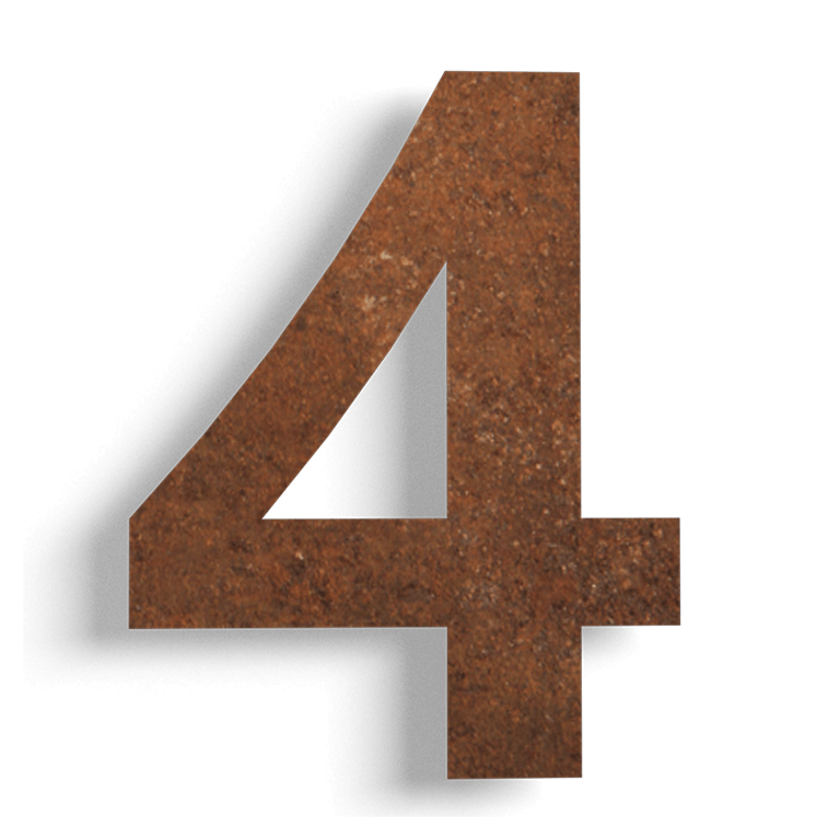 Numero civico in acciaio Corten 4-50 cm