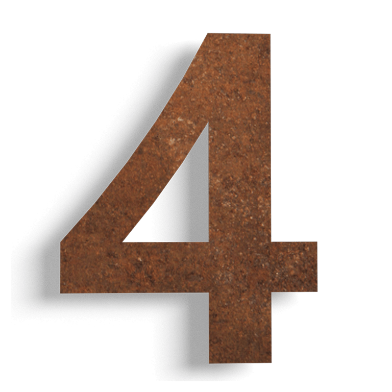 Numero civico in acciaio Corten 4-80 cm