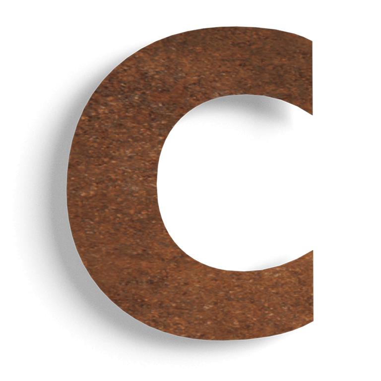 Numero civico in acciaio Corten c-10 cm