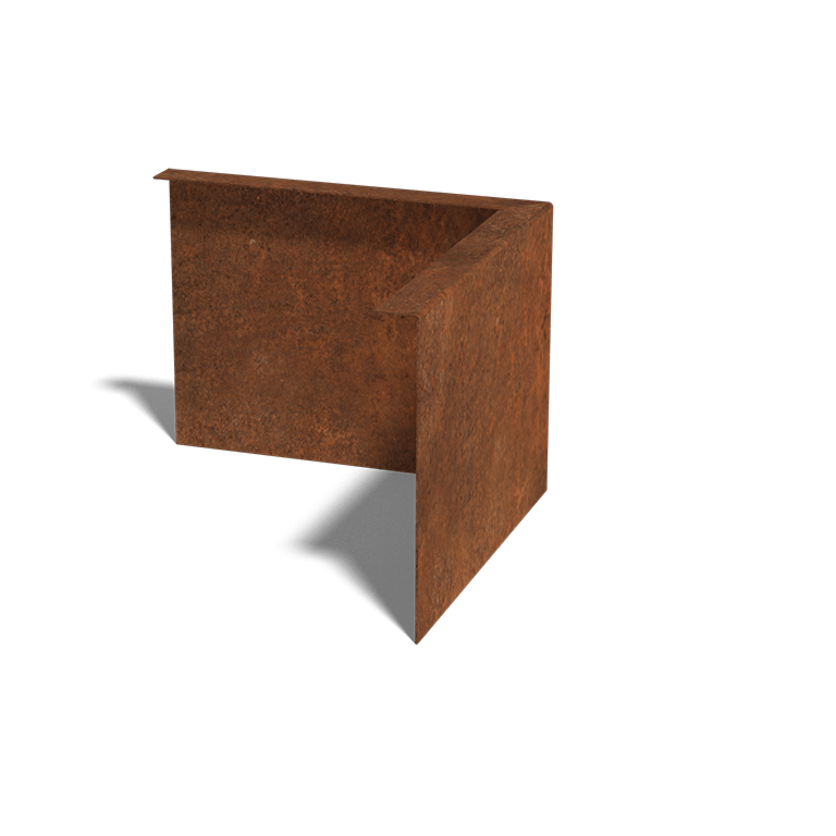 Bordura con bordi ripiegati in acciaio Corten 22 cm angolo esterno