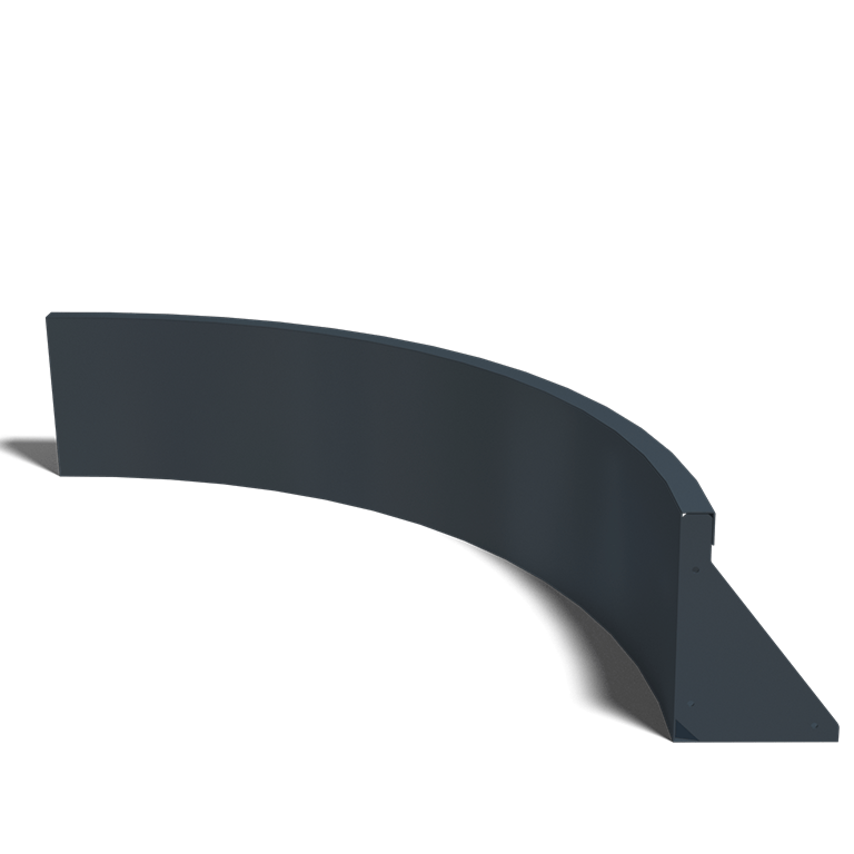 Muro di sostegno in acciaio verniciato a polvere con curva interna 100 x 100 cm (altezza 30 cm)