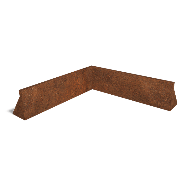 Muro di sostegno in acciaio Corten con angolo interno 100 x 100 cm (altezza 30 cm)