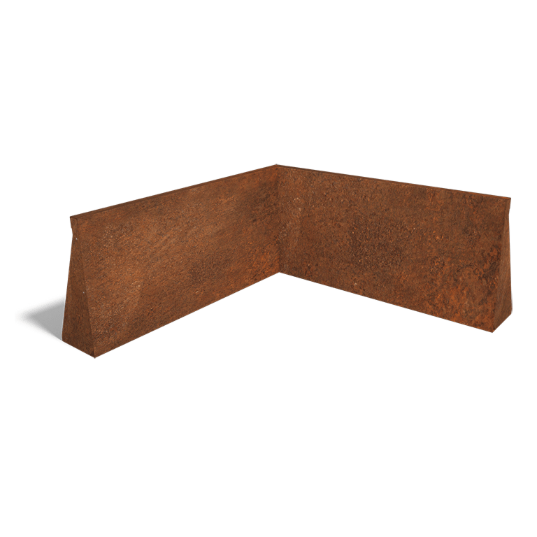 Muro di sostegno in acciaio Corten con angolo interno 100 x 100 cm (altezza 50 cm)