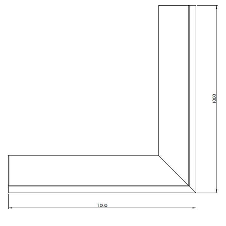 Muro di sostegno in acciaio Corten con angolo esterno 100 x 100 cm (altezza 40 cm)