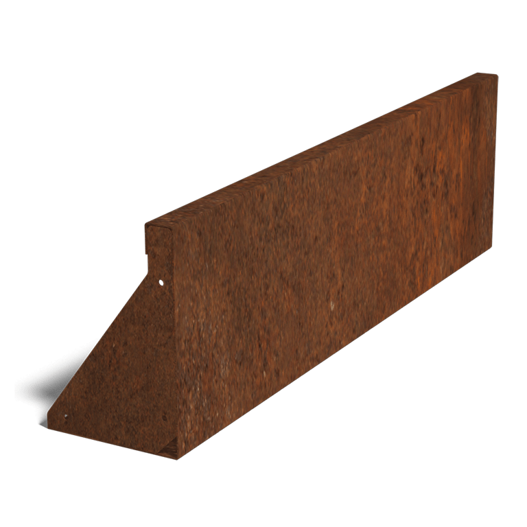 Muro di sostegno diritto in acciaio Corten 100 cm (altezza 30 cm)