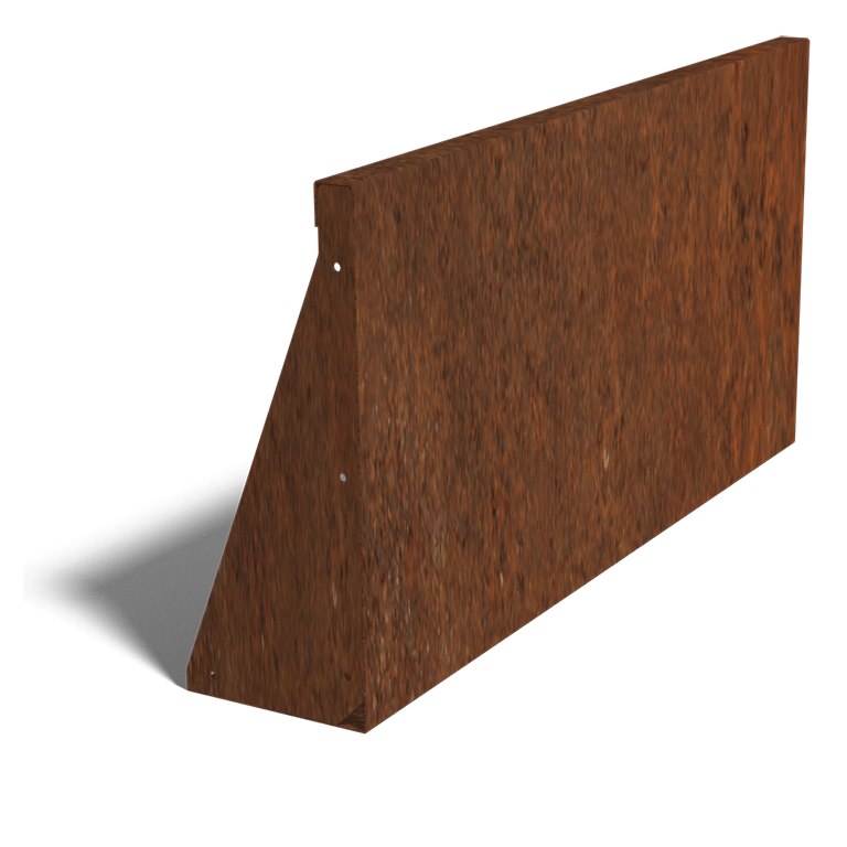 Muro di sostegno diritto in acciaio Corten 100 cm (altezza 50 cm)