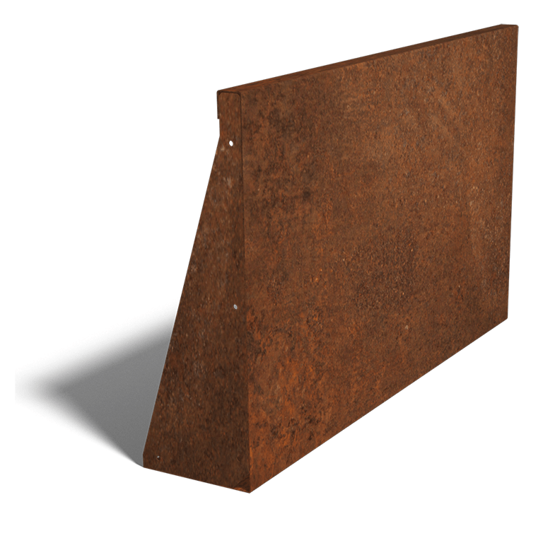 Muro di sostegno diritto in acciaio Corten 100 cm (altezza 60 cm)