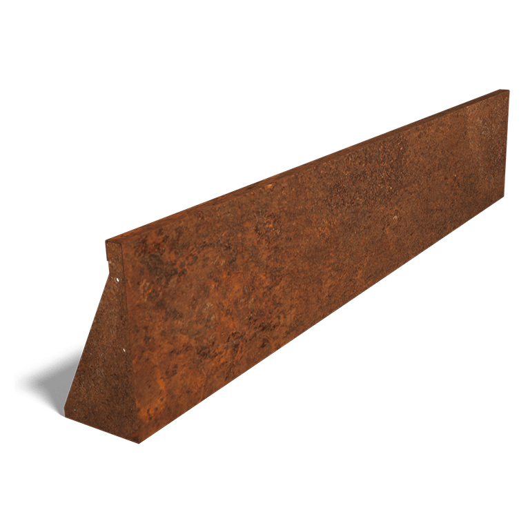 Muro di sostegno diritto in acciaio Corten 200 cm (altezza 40 cm)