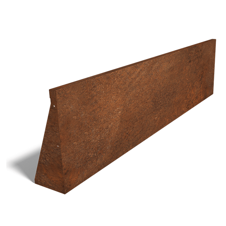 Muro di sostegno diritto in acciaio Corten 200 cm (altezza 50 cm)