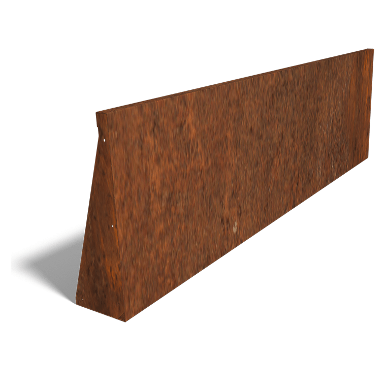 Muro di sostegno diritto in acciaio Corten 200 cm (altezza 60 cm)