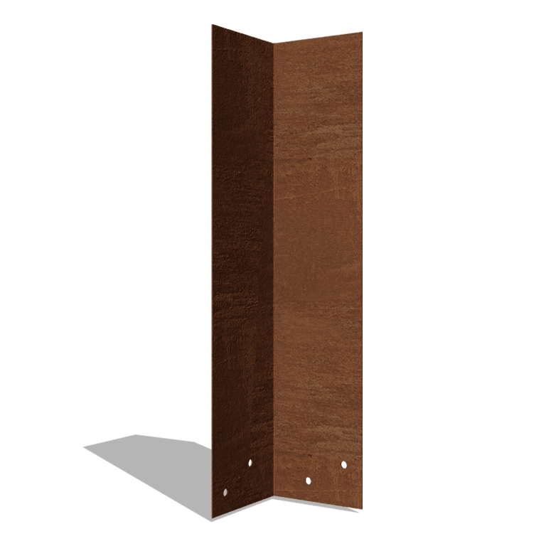 Piastra di giunzione in acciaio Corten 90º alta XL 45 cm