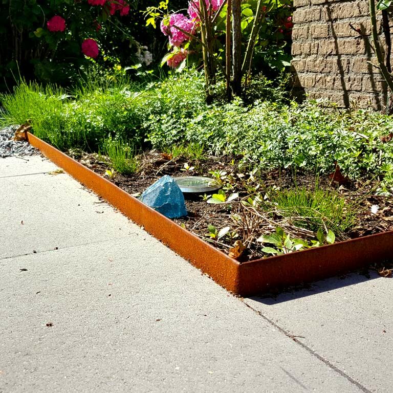 Bordura appiattita in acciaio Corten 23 cm (lunghezza 150 cm)