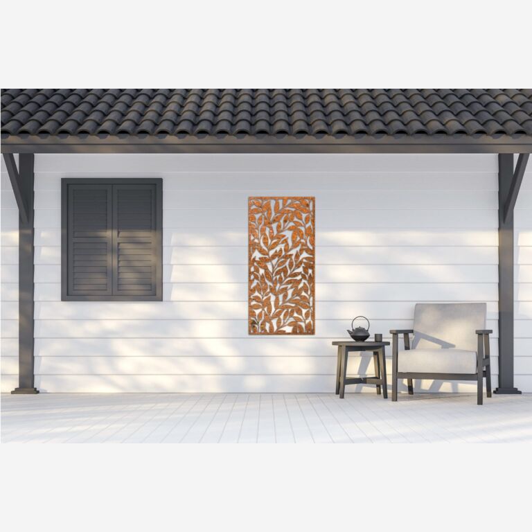 Decorazione da parete in acciaio Corten Foglie