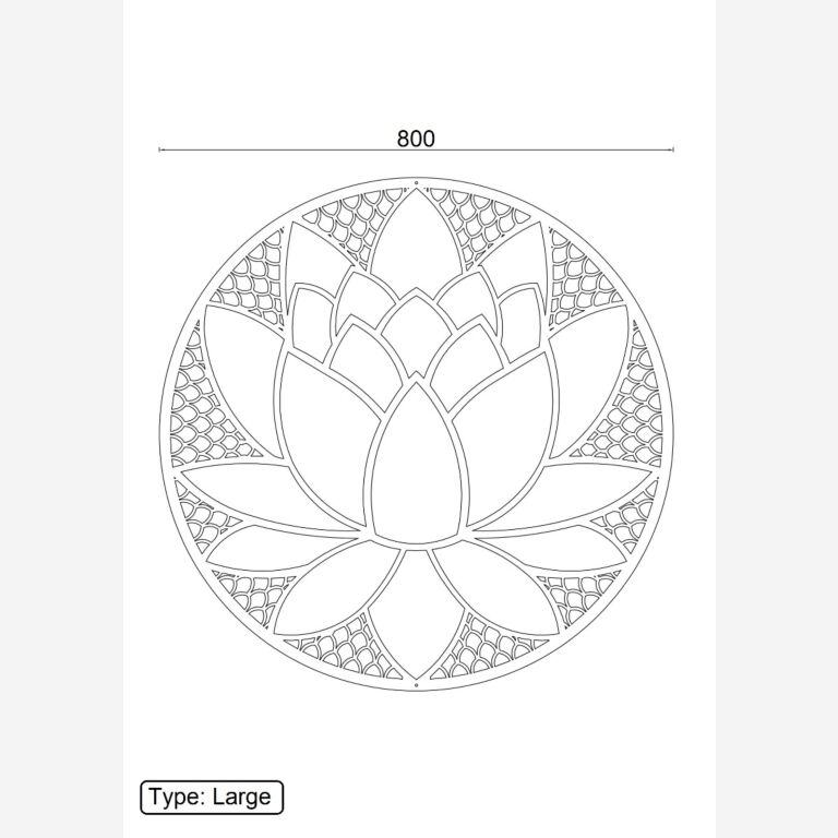 Decorazione da parete in acciaio Corten Fiore di Loto