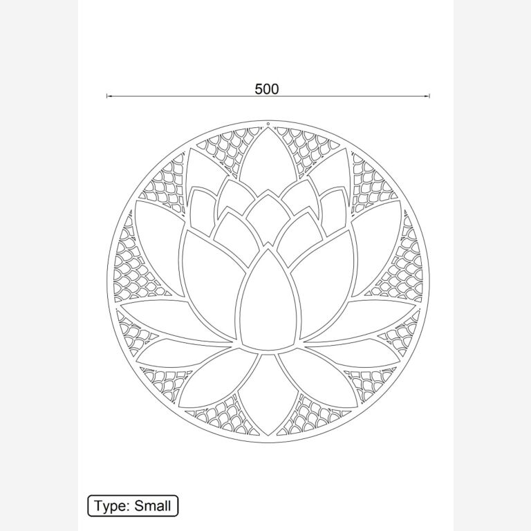 Decorazione da parete in metallo Fiore di Loto