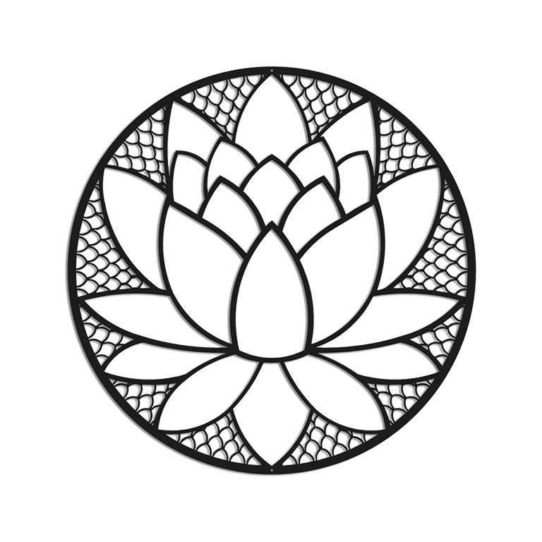 Decorazione da parete in metallo Lotus Flower