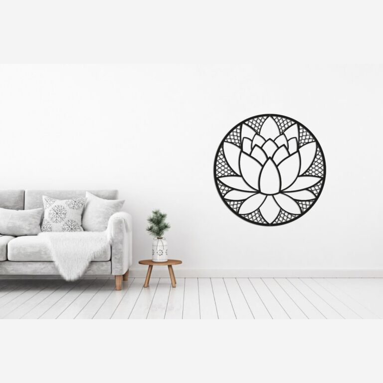 Decorazione da parete in metallo Lotus Flower