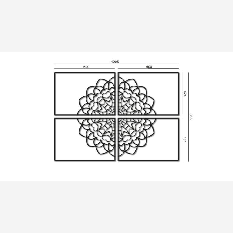 Decorazione da parete in metallo Mandala 4 parti *FINO AD ESAURIMENTO SCORTE