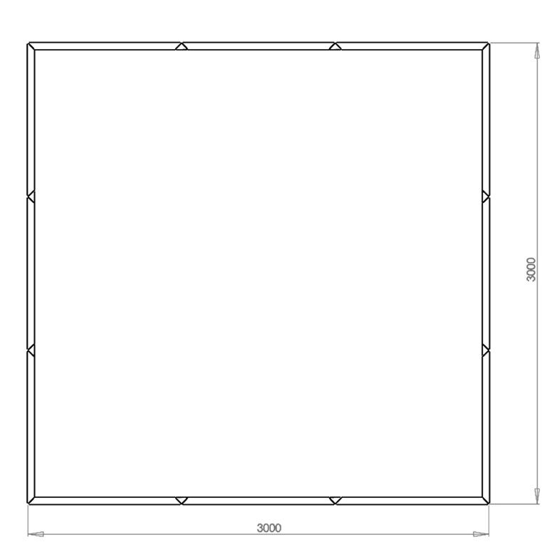 Fioriera in acciaio verniciato a polvere Miami xxl 300 x 300 cm